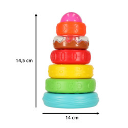 Pyramidová věž vzdělávací smyslové puzzle barevné Montessori