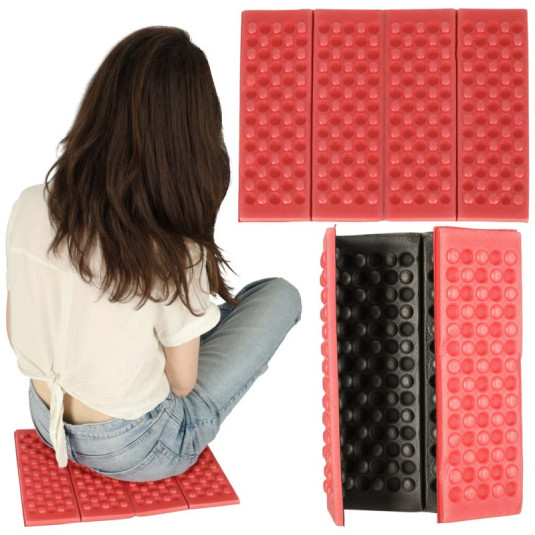 Skládací pěnová podložka pro turistické sezení červená