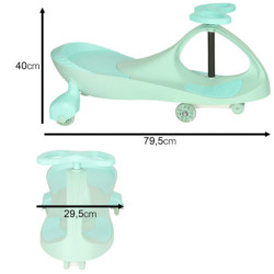 Gravitační horská dráha svítící LED kola, mint