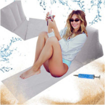 Lehátko na pláži s opěradlem nafukovací šedé