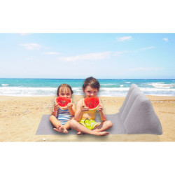 Lehátko na pláži s opěradlem nafukovací šedé