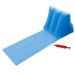 Lehátko na pláži s opěradlem nafukovací modré