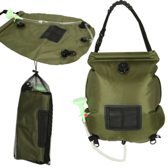 Solární kempingová polní sprcha 20L XXL s teploměrem