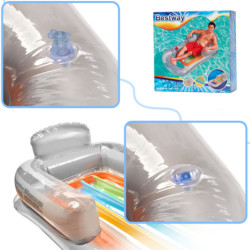 BESTWAY 43028 Nafukovací židle s matrací šedá