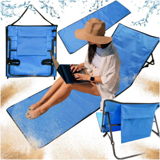 Plážové lehátko s opěradlem skládací 150x47x48cm