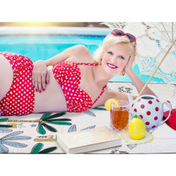 Plážová podložka pikniková deka kempování palmy 150x200