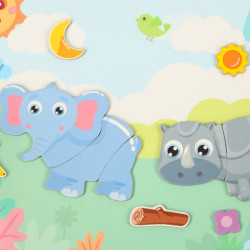 Magnetické puzzle safari zvířata 47el.
