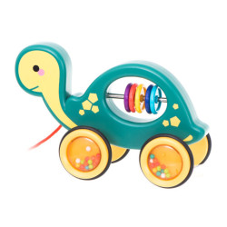 Dřevěné chrastítko na provázku mobilní želva