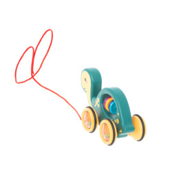 Dřevěné chrastítko na provázku mobilní želva