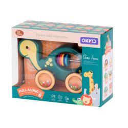 Dřevěné chrastítko na provázku mobilní želva