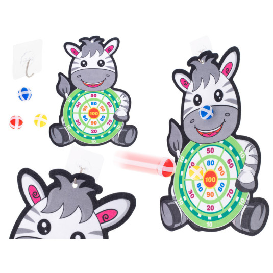 Hra se šipkami na suchý zip bezpečný terč pro šipky zebra