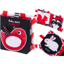 Senzorické značky na kousání knih kontrastující s lesem