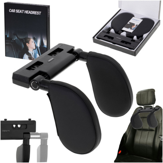 Nastavitelná opěrka hlavy a krku do auta černá