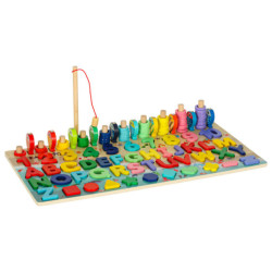 Dřevěné počítací kolo rybářské abecedy čísel