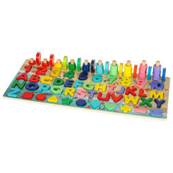 Dřevěné počítací kolo rybářské abecedy čísel