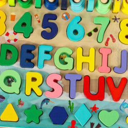 Dřevěné počítací kolo rybářské abecedy čísel