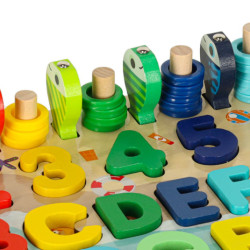 Dřevěné počítací kolo rybářské abecedy čísel