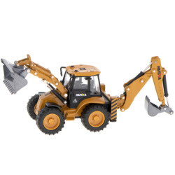 Bagr s nakladačem, buldozer s lžící Kovový model H-toys 1704 1:50