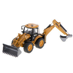 Bagr s nakladačem, buldozer s lžící Kovový model H-toys 1704 1:50