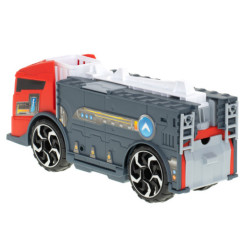 Transportér TIR 2v1 parkovací garáž hasiči + 3 auta červená