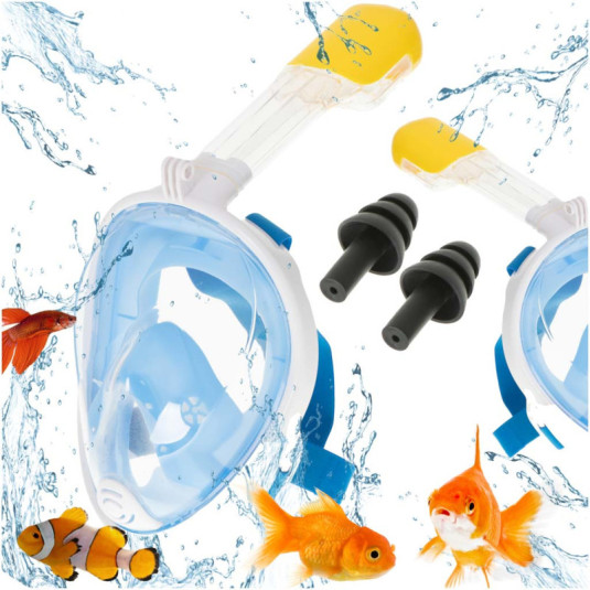 Plná skládací maska se šnorchlem S/M modrá