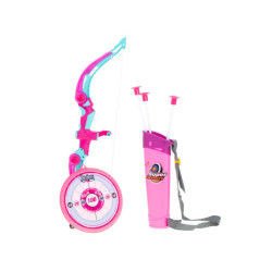 Luk se šípy a terčem, růžový