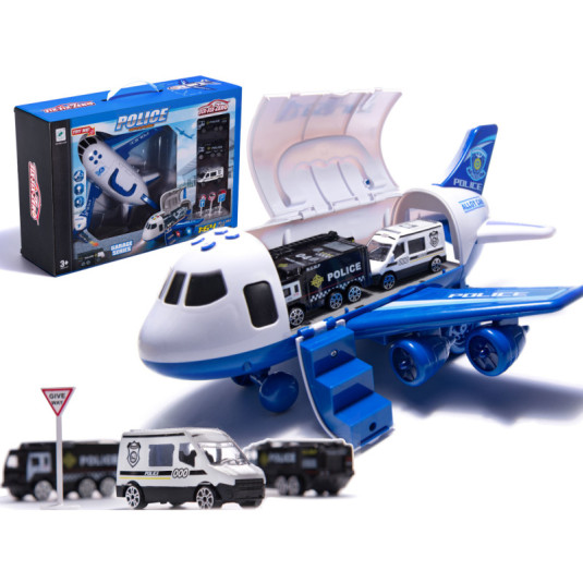 Letadlo Transporter + 3 policejní vozy