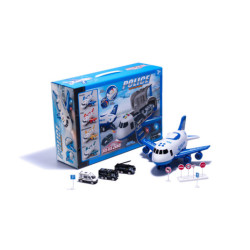 Letadlo Transporter + 3 policejní vozy