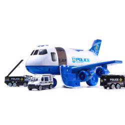 Letadlo Transporter + 3 policejní vozy