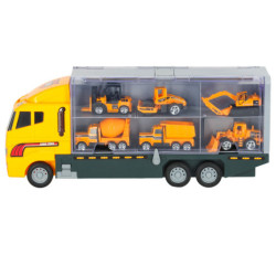 Transporter truck TIR launcher + kovové vozy stavební stroje