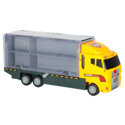 Transporter truck TIR launcher + kovové vozy stavební stroje