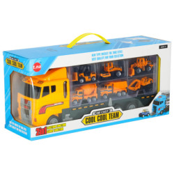 Transporter truck TIR launcher + kovové vozy stavební stroje