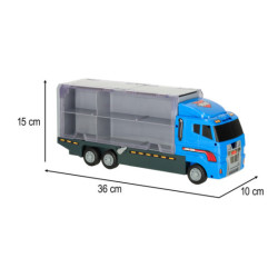 Transporter truck TIR launcher + kovová auta policie