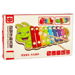 Barevný dřevěný cimbál pro děti krokodýl