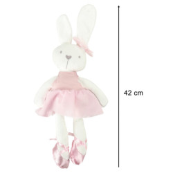 Plyšový maskot králík v růžových šatech 42cm