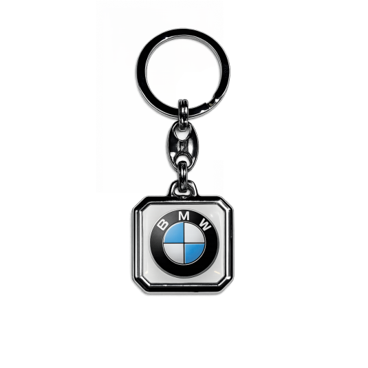 Klíčenka pryskyřičná BMW hranatá bílá