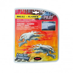 3D samolepka hořící lebky 2ks