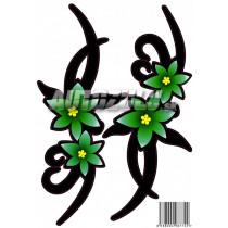 Samolepka květ zelený 2ks