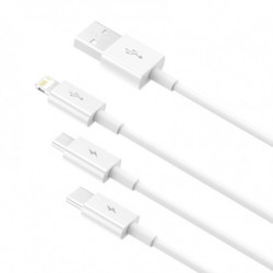 Kabel USB 3v1 BASEUS Superior Series 3,5A, 120 cm bílý