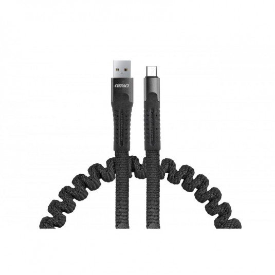 Pružinový kabel USB+microUSB 120cm FullLINK UC-12
