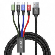USB kabel BASEUS Fast 4v1 Lightning/Micro 3,5A 1,2m černý