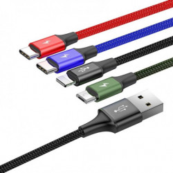 USB kabel BASEUS Fast 4v1 Lightning/Micro 3,5A 1,2m černý