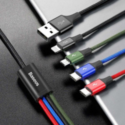 USB kabel BASEUS Fast 4v1 Lightning/Micro 3,5A 1,2m černý