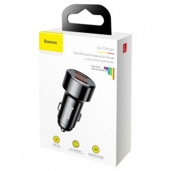 Nabíječka do auta BASEUS Magic černá, 2xUSB QC 3.0 45W