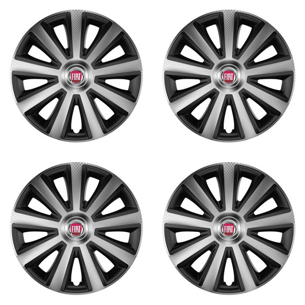 poklice pro Fiat (červené)  15 Aviator carbon silver&black