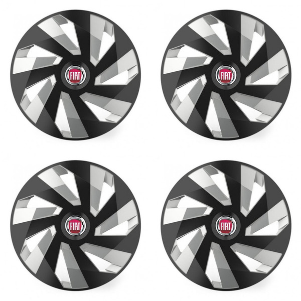 poklice pro Fiat (červené)  16 Vector RC black and silver
