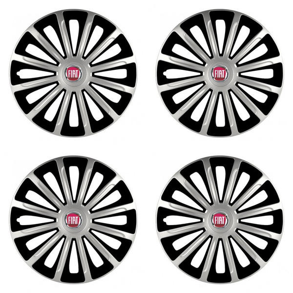 poklice pro Fiat (červené)  16 TREND silver and black