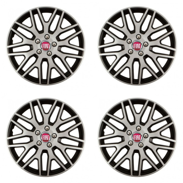 poklice pro Fiat (červené)  15 Dakar NC silver and black