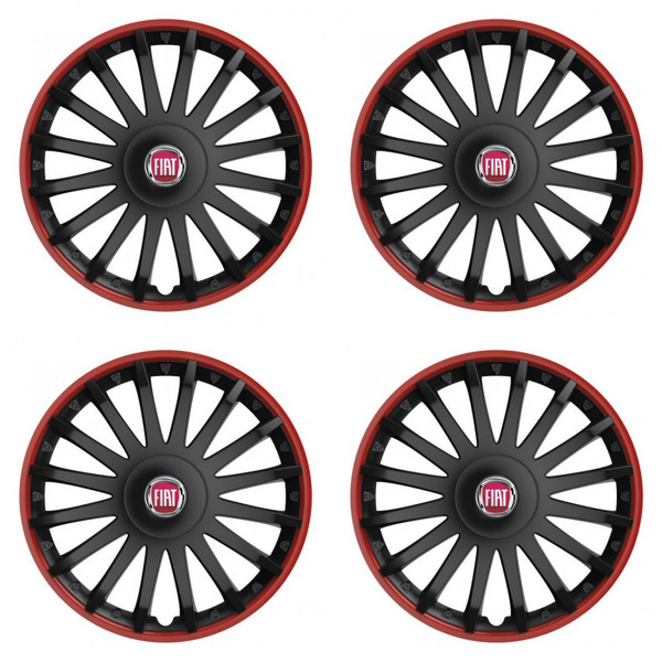 poklice pro Fiat (červené)  15 CRYSTAL RO black