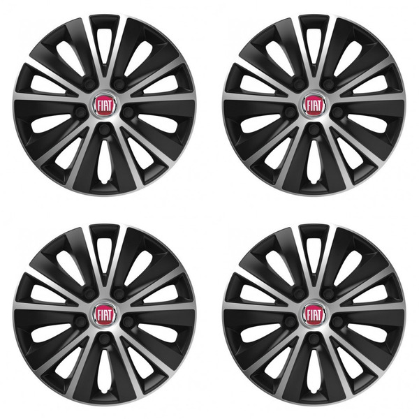 poklice pro Fiat (červené)  15 RAPIDE silver and black